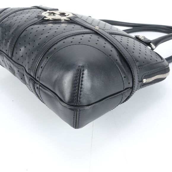 Gucci Interlocking G Punching 114887 Leather Tote Bag Shoulder Black A4 Ladies - Picture 5 of 9